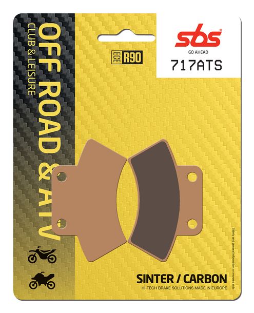 Plaquettes de frein SBS 717ATS Quad Sinter pour Polaris Sport Predator Troy Lee E LE Trail Boss Blazer Scrambler X Freedom 2x4 4x4 L Magnum Big 250 - 500