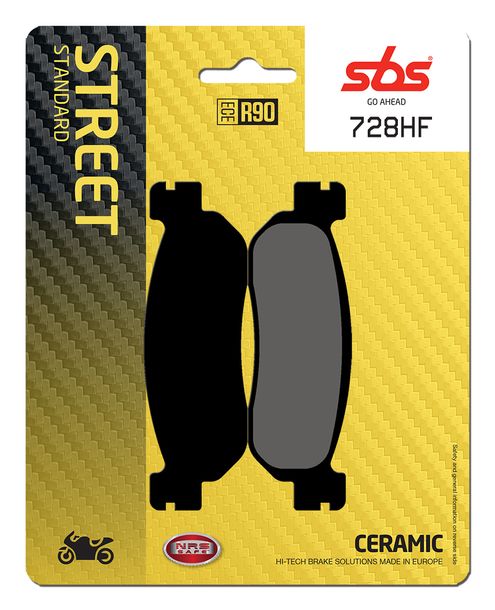 Bremsbeläge SBS 728HF Street Ceramic für Yamaha YZF-R6 YZF-R1 TW Trailway XG Tricker 125 - 1000 ccm Bj. 1998 - 2015