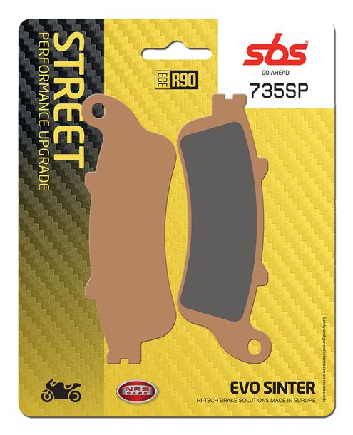 Bremsbeläge SBS 735SP Street Upgrade Evo Sinter für Kawasaki Vulcan S, Honda CB SF X11 XL V Varadero Ninja CBR XX Blackbird VFR F V-Tec VTX 1 C 650 Bj. 1997 - 2022