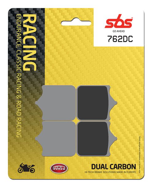 Bremsbeläge SBS 762DC Road Racing Dual Carbon für KTM SMC R ABS, Aprilia RSV Tuono Mille Duke Supermoto 125 - 1200 ccm Bj. 2001 - 2022