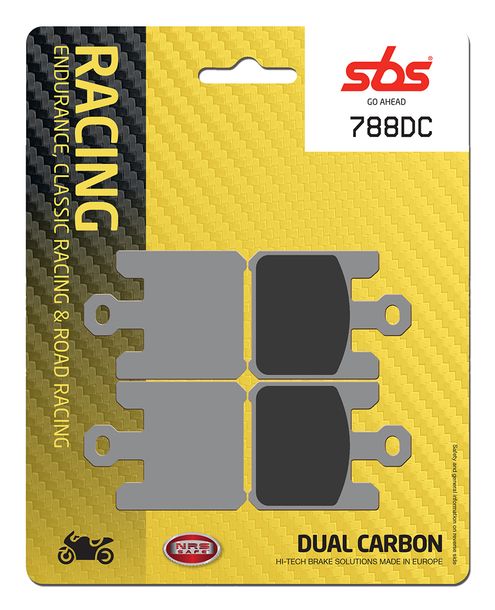 Bremsbeläge SBS 788DC Road Racing Dual Carbon für Kawasaki ZX-6R, Suzuki GSX-R ZX-10R ZX-12 R VN Classic Derbi 659 Mulhacen 636 - 1600 ccm Bj. 2002 - 2008
