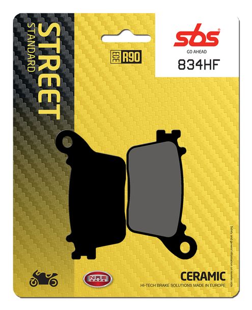 SBS 834HF Street Ceramic brake pads for Yamaha YZF-R6, Honda CBR RR Fireblade SP 350 - 1000 ccm Year 1974 - 2022
