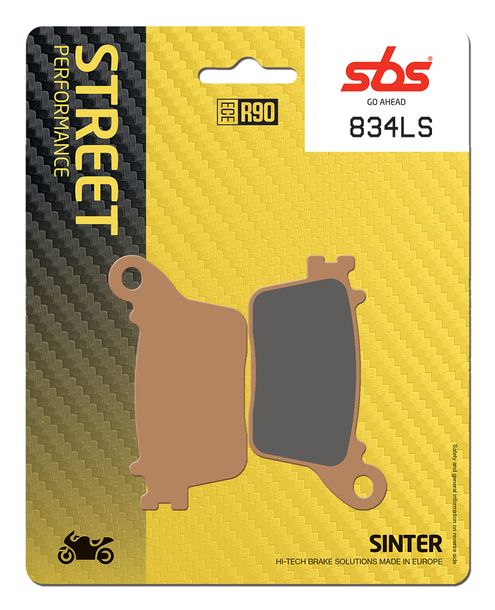 Pastillas de freno SBS 834LS Street Sinter para Yamaha YZF-R6, Kawasaki ZX-6R Suzuki GSX-R 125 - 1300 ccm Año 1974 - 2022