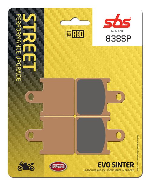 Pastillas de freno sinterizadas SBS 838SP Street Upgrade Evo para Kawasaki ZX-6R Z SX GTR ABS ZZR, Suzuki GSX B-King F Performance Sport R SE 600 - 1400 Año 2006 - 2020