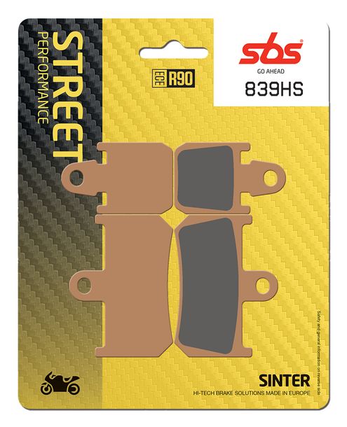 Bremsbeläge SBS 839HS Street Sinter für Yamaha YZF-R1 MT-01 1000 - 1700 ccm Bj. 2007 - 2016