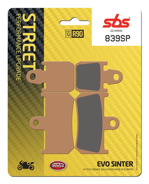 Plaquettes de frein SBS 839SP Street Upgrade Evo Sinter pour Yamaha YZF-R1 MT-01 1000 - 1700 ccm Année 2007 - 2016