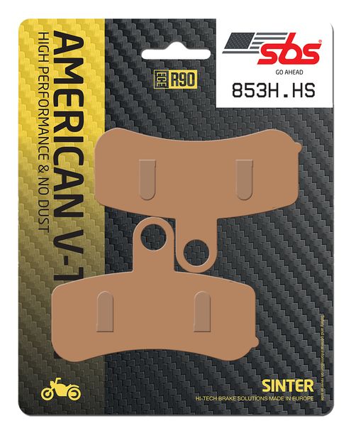 SBS 853H.HS Street High Performance Sinter Brake Pads, Harley Davidson FXDL Dyna Low Rider FXDCI EFI Super Glide Custom FXDB Street Bob FXDWGI Wide FXDF Year 2001 - 2016