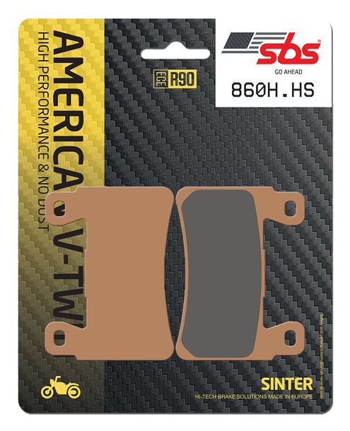 SBS 860H.HS Street High Performance Sinter Brake Pads, Harley Davidson FXFBS Softail Fat Bob FLFBS Boy FXBB Street FXLRS Low Rider S XR FXBRS Breakout Year 2008 - 2022