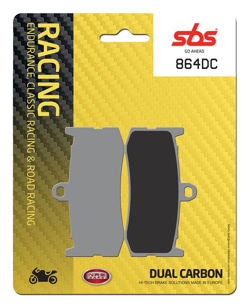 Pastiglie freno a doppio carbonio SBS 864DC Road Racing per Triumph Daytona R 675 ccm Anno 2009 - 2017