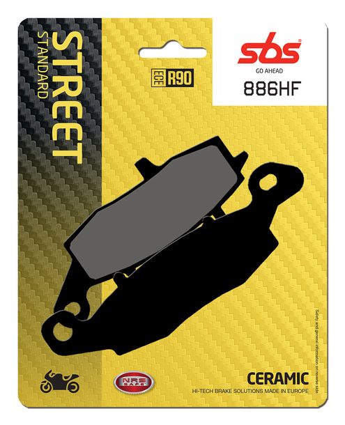 Plaquettes de frein SBS 886HF Street Ceramic pour Kawasaki VN Classic, Suzuki VZ M Intruder Voyager ABS 900 - 2000 ccm Année 1996 - 2018