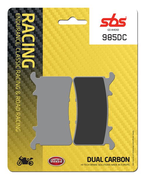 Plaquettes de frein à double carbone SBS 985DC Road Racing pour Honda CBR RR Fireblade, BMW S 1000 ccm Année 2020 - 2022