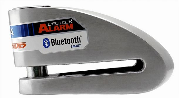 Bremsscheibenschloss Bluetooth® Xena XX15 120db Warnalarm Edelstahl 14mm Silber