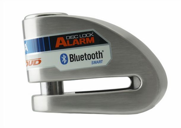 Bremsscheibenschloss Bluetooth® Xena XX14 120dB Warnalarm Edelstahl 14mm Silber