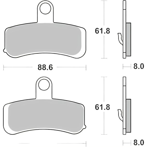 Brake pads Brembo 07HD15SA sintered metal with approval for Harley Davidson FLS Softail FLSTC Heritage Classic ABS FXDL Dyna Low Rider FXST FLHRC Road Year 2007 - 2017