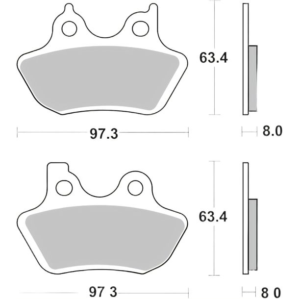 Pastillas de freno Brembo 07HD16SA metal sinterizado con homologación para Harley Davidson FLSTC Heritage Softail Classic FXDWGI EFI Dyna Wide Glide FXDX Super FXSTS Año 2000 - 2020