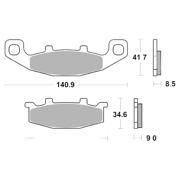 Bremsbeläge Brembo 07KA09SA Sinter-Metall mit Zulassung für Kawasaki GPX R KLE, Suzuki GSF Bandit GSX F VX U DR S Big Hyosung GT i Naked ZR Zephyr ZZR Bj. 1986 - 2007