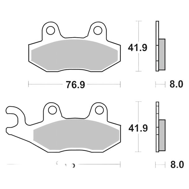 Brake pads Brembo 07SU12SP sintered metal with approval for Triumph Bonneville T100 Speedmaster Thruxton EFI R Tiger Daytona T595 i Centennial Edition Year 1991 - 2023