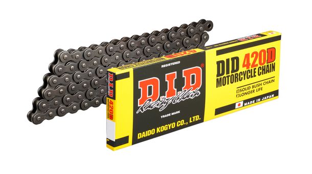 Kette DID Standard 420D / 132 Clipschloss FJ stahl (1/2 x 1/4 x 7,75) für Rieju MRT, Beta RR Enduro Supermoto Aprilia SX Yamaha DTR SM X MRX Peugeot