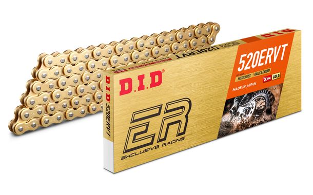 Kette DID X-Ring 520ERVT / 108 Clipschloss FJ gold (5/8 x 1/4 x 10,16)