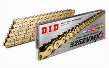 Kette DID X-Ring 525ZVM-X2 / 104 Nietenschloss ZJ gold (5/8 x 5/16 x 10,16)