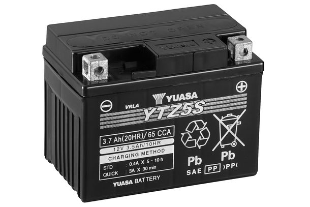 Batería de moto/scooter YUASA YTZ5S/YTZ5S-BS AGM de 12 V y 3,5 Ah, sin mantenimiento, sellada y precargada