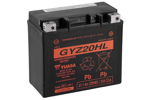 Batterie YUASA GYZ20HL AGM 12V 20Ah Motorradbatterie / ATV / Quad, wartungsfrei versiegelt vorgeladen