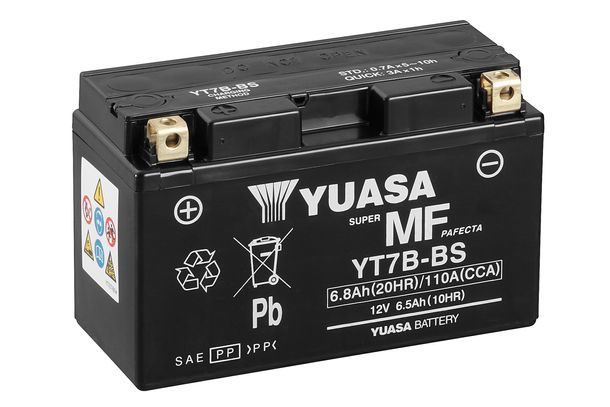 Batterie YUASA YT7B / YT7B-BS AGM 12V 6,5Ah Motorradbatterie / Rollerbatterie / ATV / Quad, wartungsfrei versiegelt vorgeladen