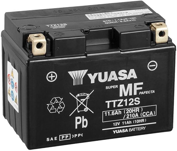 YUASA TTZ12S/TTZ12S-BS AGM 12V 11Ah motorcycle battery/scooter battery, maintenance-free sealed pre-charged