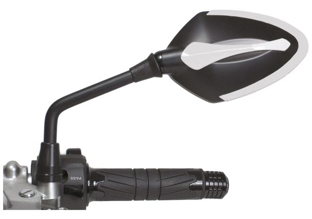 Espejo Protech XR-100 plástico, negro / blanco con homologación para Suzuki GSF 0 Bandit SA N S, BMW R 1 NineT Sport Scrambler Pure Racer Urban KTM Duke Honda CBF Año de Fabricación Año de Fabricación. 1998 - 2023