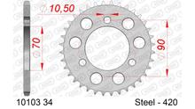 Pignone AFAM 420 LK 90 Ø 70 34Z in acciaio a 3 fori argento