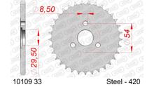 Kettenrad AFAM 420 LK 54 Ø 29,5 33Z 3-Loch Stahl silber