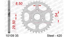 Kettenrad AFAM 420 LK 54 Ø 29,5 35Z 3-Loch Stahl silber