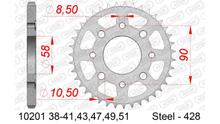 Roda Dentada AFAM 428 LK 90 Ø 58 43Dentes 4-Furos Aço Prata