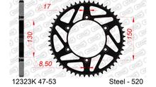 Kettenrad MX AFAM 520 LK 150 Ø 130 49Z 6-Loch Stahl schwarz