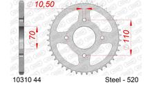 Kettenrad AFAM 520 LK 110 Ø 70 44Z 4-Loch Stahl silber