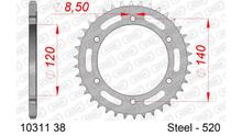 Kettenrad AFAM 520 LK 140 Ø 120 38Z 6-Loch Stahl silber
