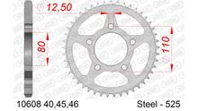 Kettingtandwiel AFAM 525 LK 110 Ø 80 45T 5-Gats staal zilver