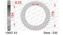 AFAM 530 LK 176 Ø 154 43Z 6-hole steel sprocket silver