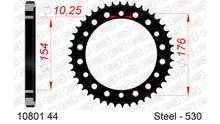 AFAM 530 LK 176 Ø 154 44Z 6-hole steel sprocket black