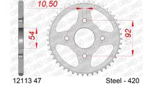 AFAM 420 LK 92 sprocket Ø 54 47Z 4-hole steel silver