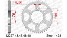 AFAM 428 LK 100 sprocket Ø 76 52Z 6-hole steel silver