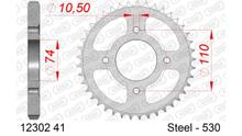 AFAM 530 LK 110 Ø 74 41Z 4-hole steel sprocket silver