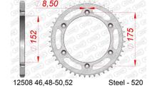 AFAM 520 LK 175 sprocket Ø 152 46Z 6-hole steel silver