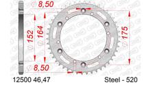 Kettenrad AFAM 520 LK 164 Ø 152 47Z 6-Loch Stahl silber