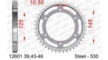 Tandwiel AFAM 530 LK 145 Ø 125 39T 6-gaats Staal zilver