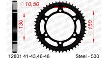 AFAM 530 LK 150 Ø 130 46Z 6-hole steel sprocket black
