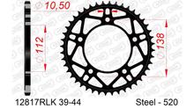 Pignon AFAM 420 LK 138 Racing Ø 112 42Z 5 trous en acier noir