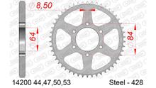 Kettenrad AFAM 428 LK 84 Ø 64 44Z 6-Loch Stahl silber