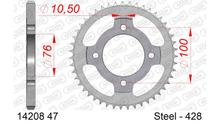 AFAM 428 LK 100 sprocket Ø 76 47Z 4-hole steel silver