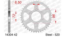 AFAM 520 LK 96 sprocket Ø 72 42Z 6-hole steel silver